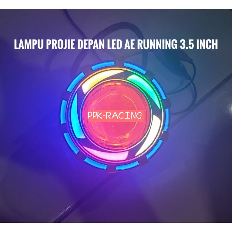 Lampu Depan Projie LED AE Rainbow Flash Running 3,5 inch