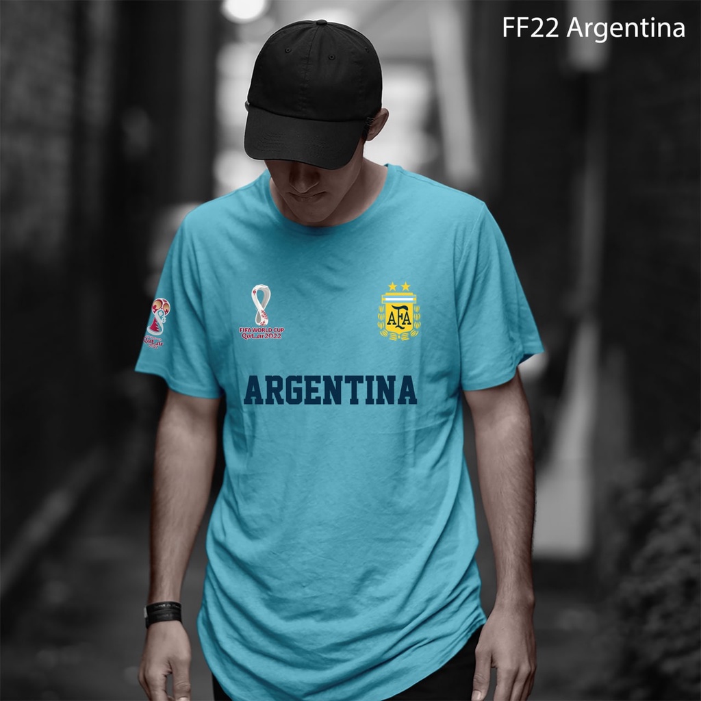 Terbaru Kaos Bola Argentina Piala Dunia Qatar 2022 bukan Jersey tapi Katun Baju Timnas Argentina Mes