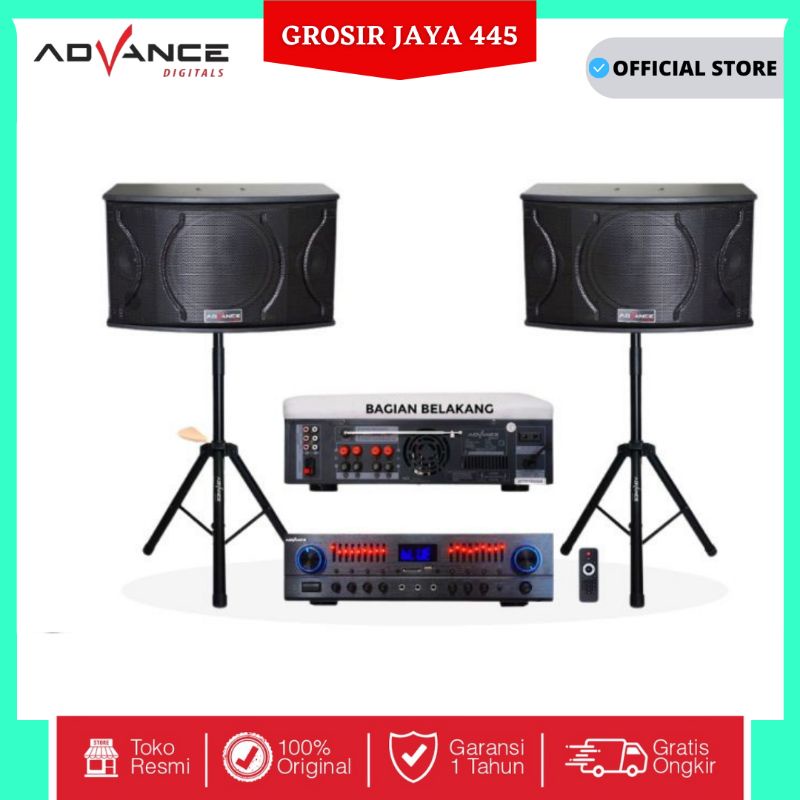 Advance SK-10C Speaker Bluetooth Konser Set Amplifier Dual Speaker Aktif 10 Inch Extra Bass Stand Tiang Berdiri