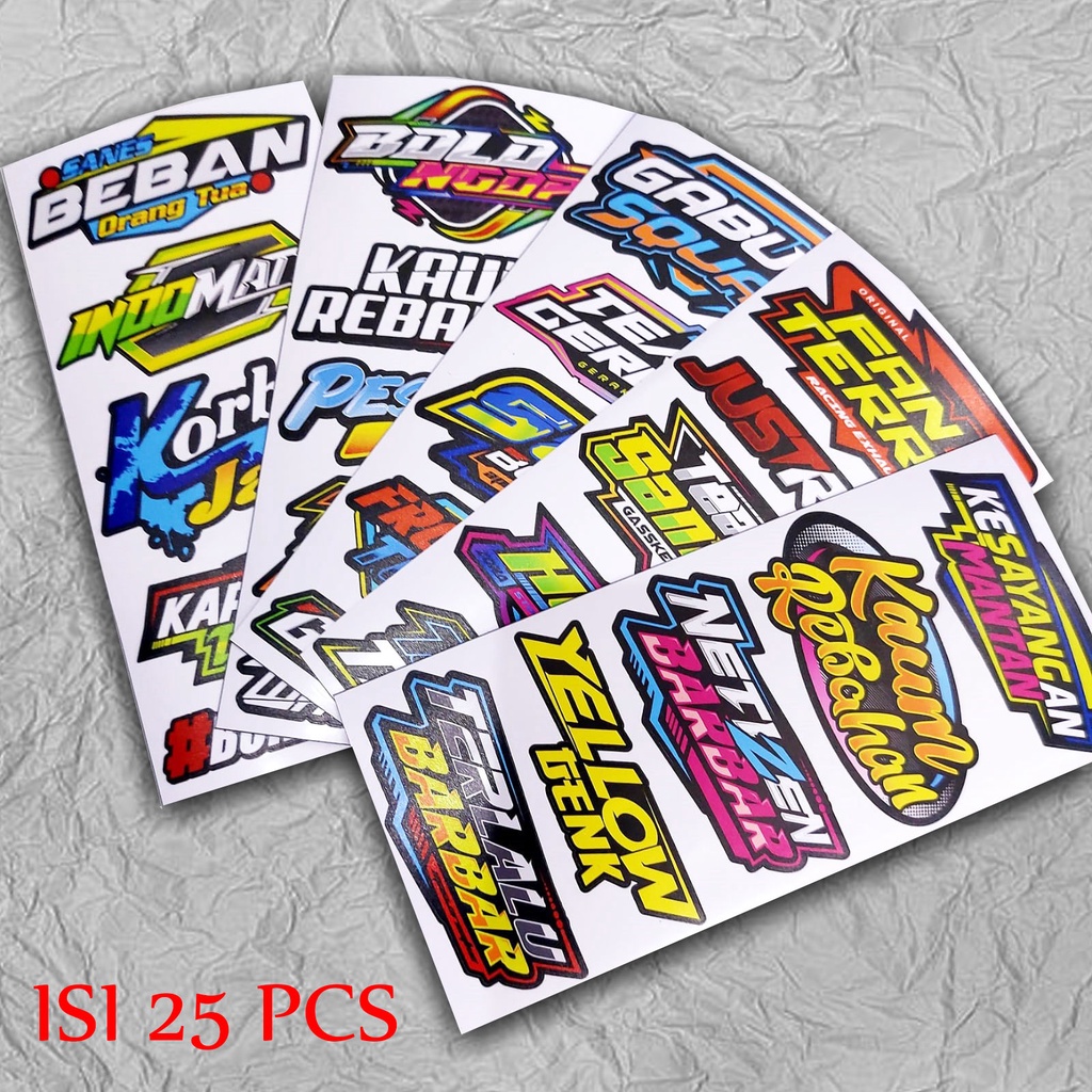 STIKER RACING KATA KATA VIRAL - ISI 25 PCS - KODE H1