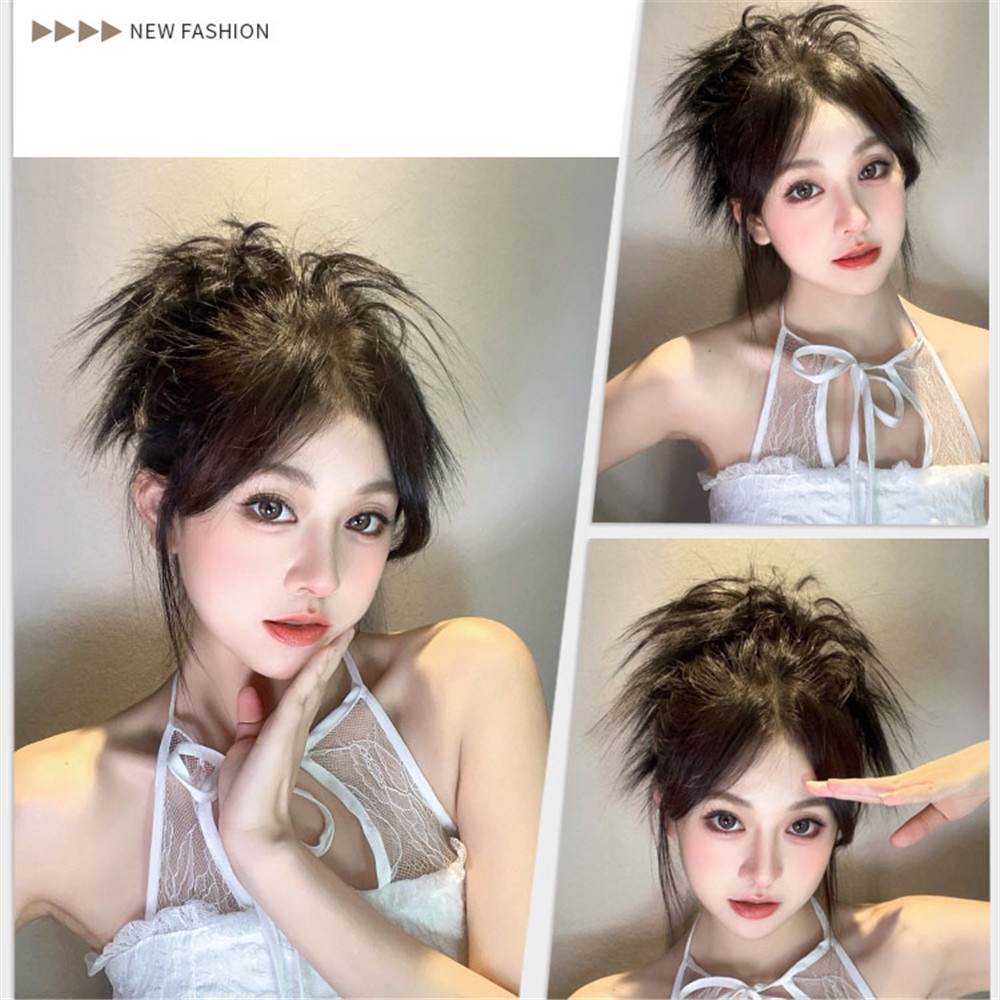 Wig / Rambut Palsu Wanita Model Keriting Fluffy Natural Gaya Punk