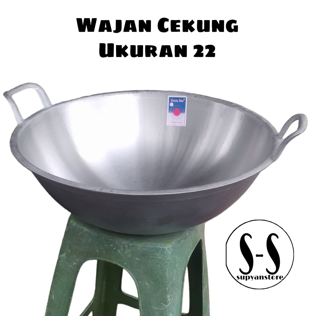 Wajan Cekung No 22 Kuali Wok Pan Kuali Wajan Jumbo Besar Anti Pecah Anti Lengket