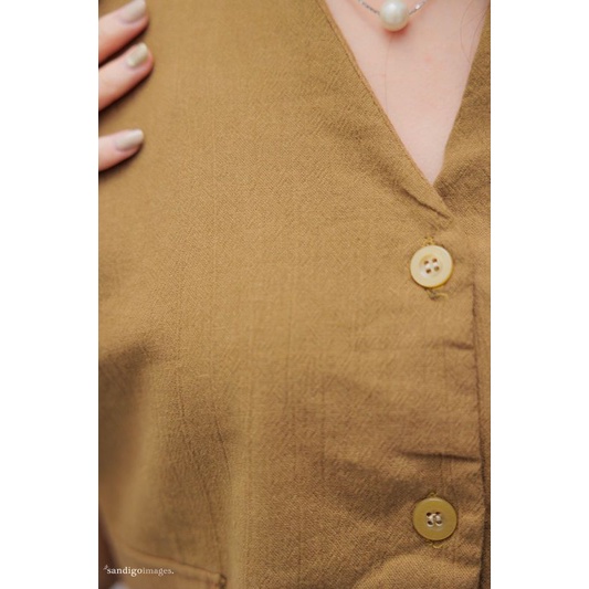 SENNA ONESET PANTS WANITA LINEN CRINCKLE / VEST LINEN SET / ONE SET CELANA PANJANG /BAJU FASHION
