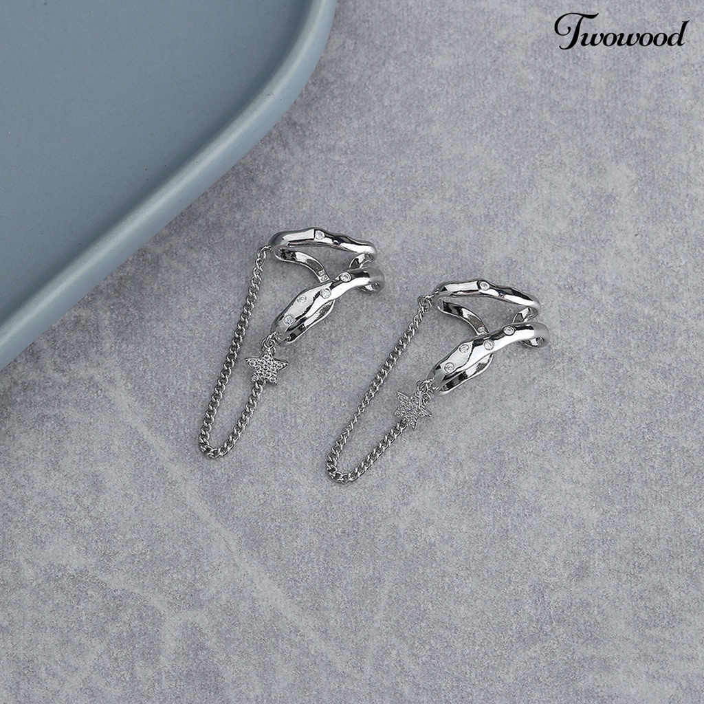 1 Pc Anting Klip Tanpa Tindik Bahan Tembaga Stainless Steel Warna Solid