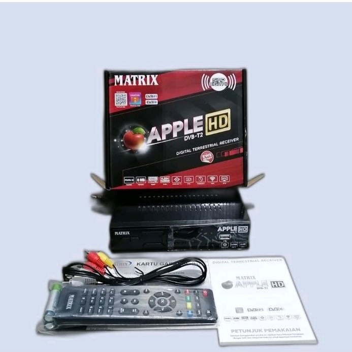 SET TOP BOX RECEIVER DIGITAL/STB DIGITAL TV MATRIX APPLE MERAH HD DVB-T2 + HDMI ORIGINAL ASLI