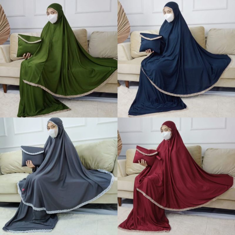 MUKENA POLOS RENDA MUKENA TRAVELING TERMURAH