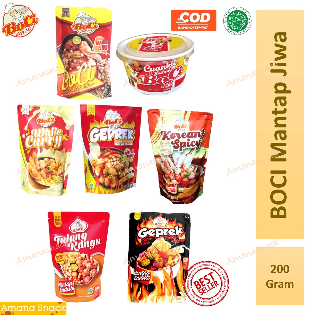 

BOCI all varian mantap jiwa, Geprek, white curry, toping dan Cuanki boci cuanki lidah tahu sukro cikur siomay goreng