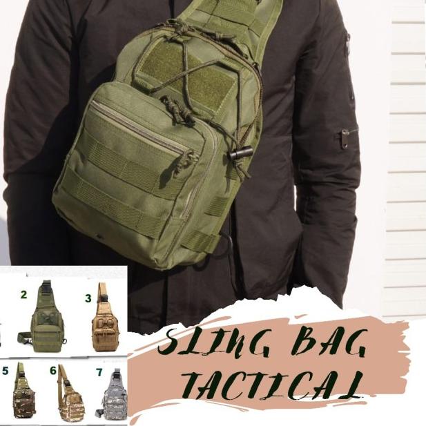Tas Import / Tas Selempang Tactical / Tas Selempang Army - Hijau
