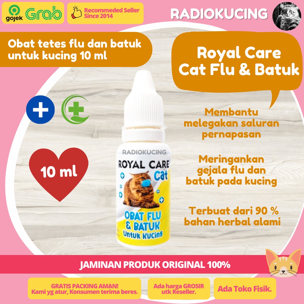 Royal Care Cat Flu &amp; Batuk 10 ml Obat Flu Batuk Kucing [ JUWIES RADIO KUCING ]