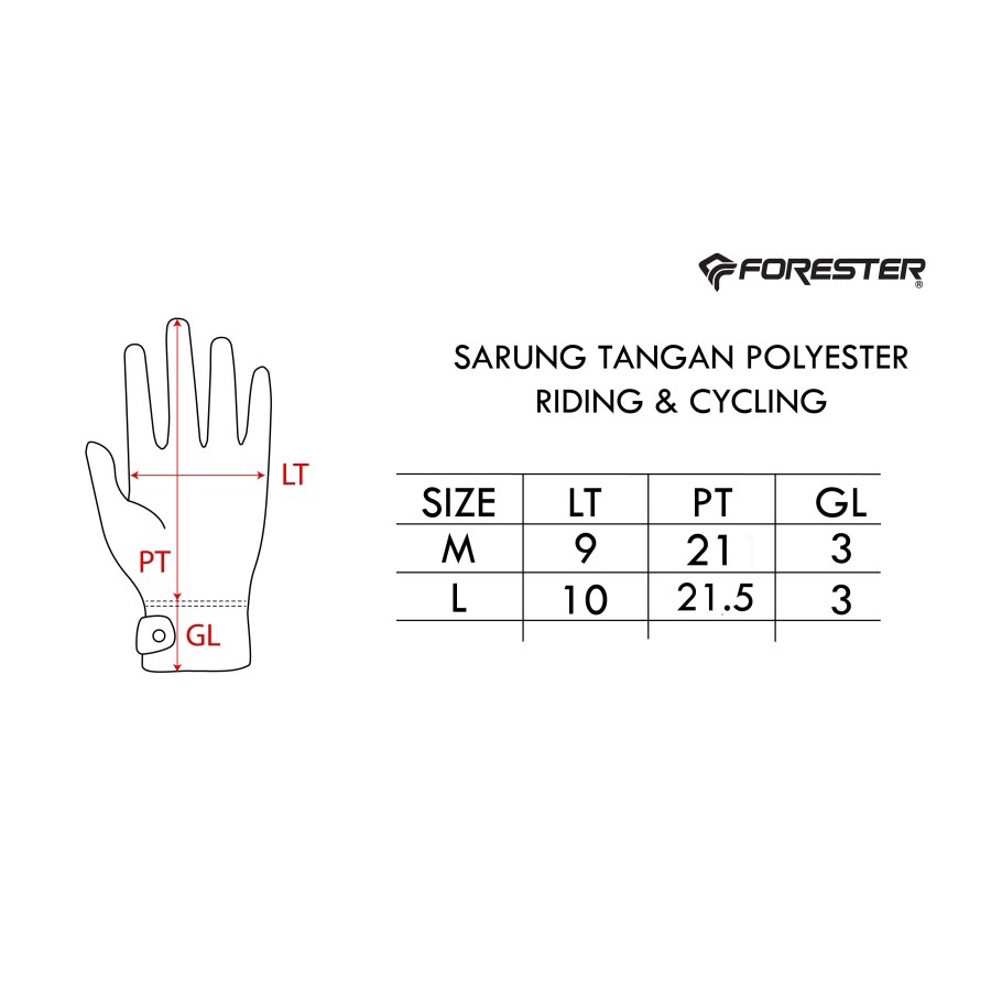 Sarung Tangan Forester Full Glove Bike Reflector STF 06167