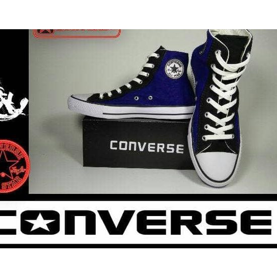 SEPATU CONVERSE ALL STAR HIGH BIRU EYELET HITAM + BOX GRADE ORIGINAL