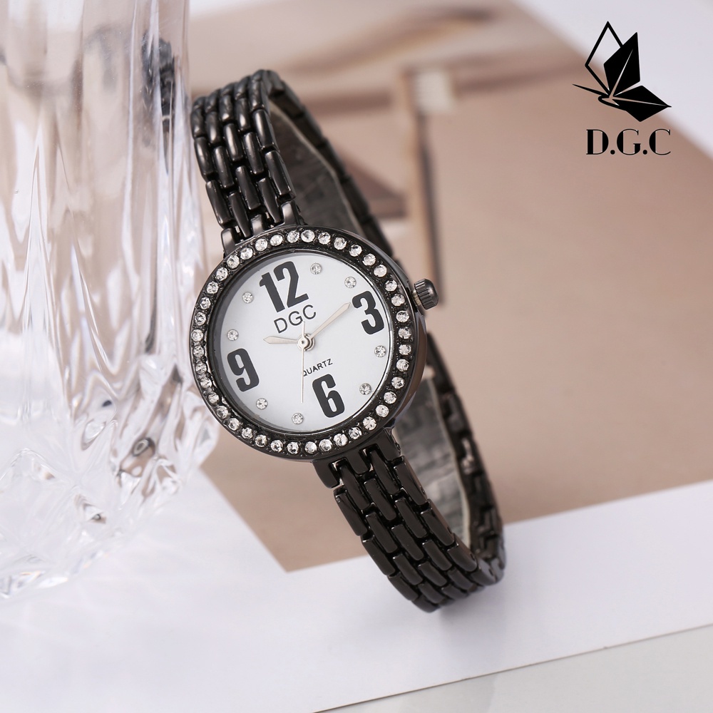 ✅COD D.G.C Jam Tangan Analog Fashion Strap Stainless Steel Quartz Wanita Import Diamond  W246