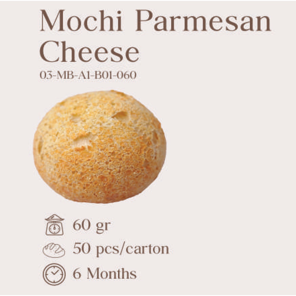 

PARMESAN CHEESE MOCHI BREAD FRESH/READY-TO-EAT (KARTON)