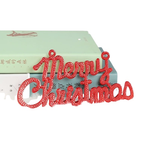 

Dekorasi Hiasan TULISAN Merry Christmas MERAH gantungan pohon natal gantung santa claus