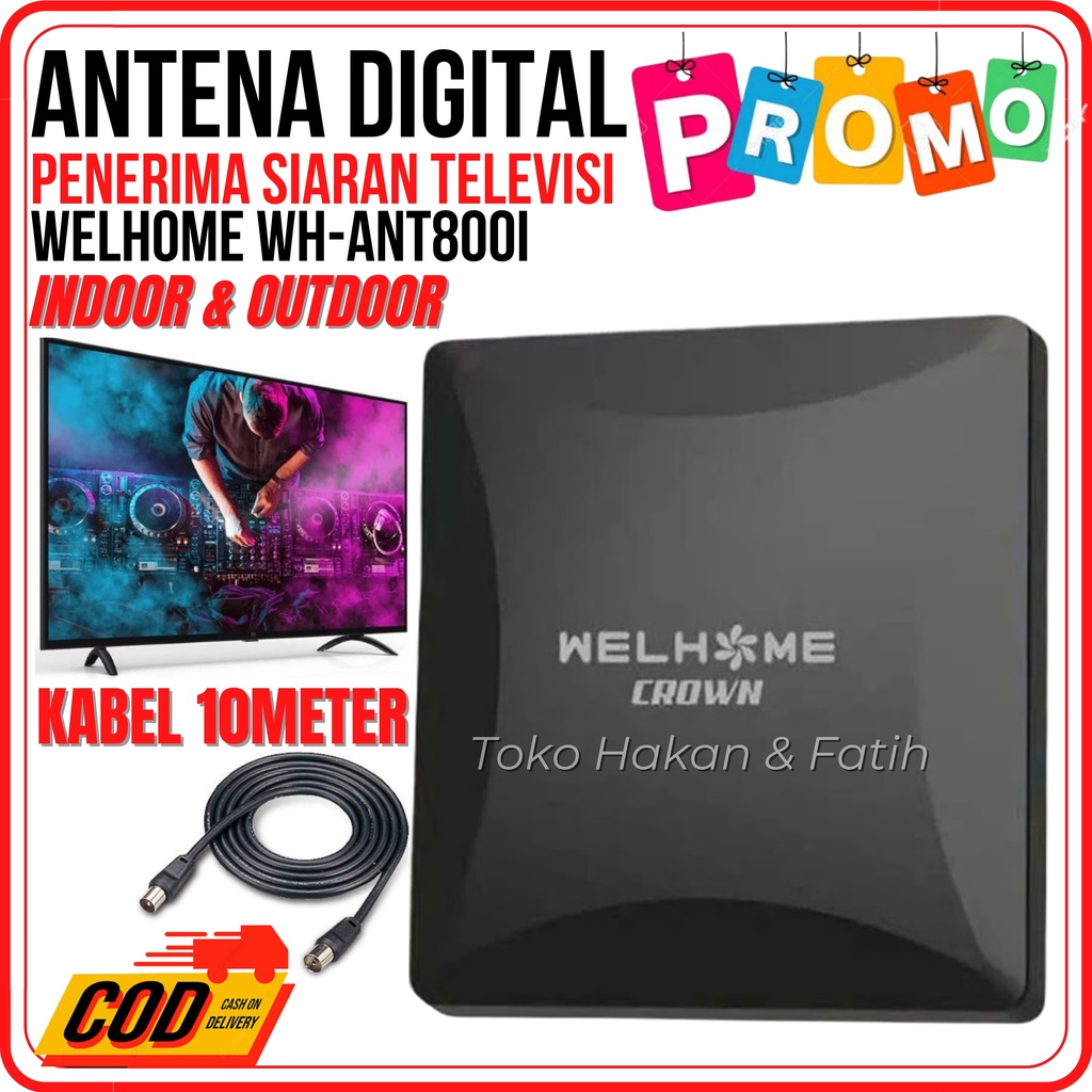 Antena TV Super Jernih Full HD WELHOME WH-ANT800I - ANTENA TV DIGITAL LUAR DALAM INDOOR OUTDOOR - An