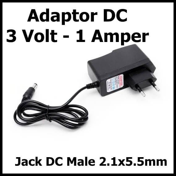 Adaptor DC 3v 1A Catu Daya Power Supply 3 volt 1000mA V DC