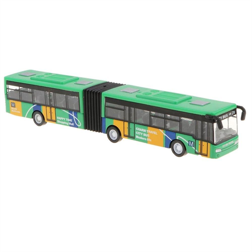 Quinton Diecast Bus Mainan Balita Anak Hadiah Untuk Kendaraan Mainan Anak Laki-Laki Model Bis Mobil Mainan Edukasi Pull Back and Go Articulated Bus