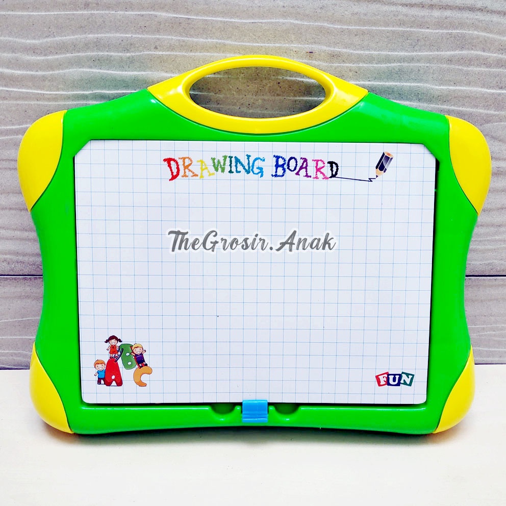 Drawing Board Case Magnetic 2in1 Mainan Edukasi Papan Tulis Spidol Huruf Angka Magnet