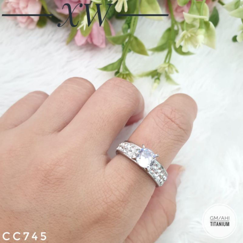 cincin zircon mata satu full zircon