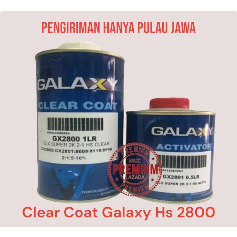 Clear Coat HS Galaxy GX 2800    2 : 1 , kemasan 1,5 ltr set PENGIRIMAN HANYA P.JAWA