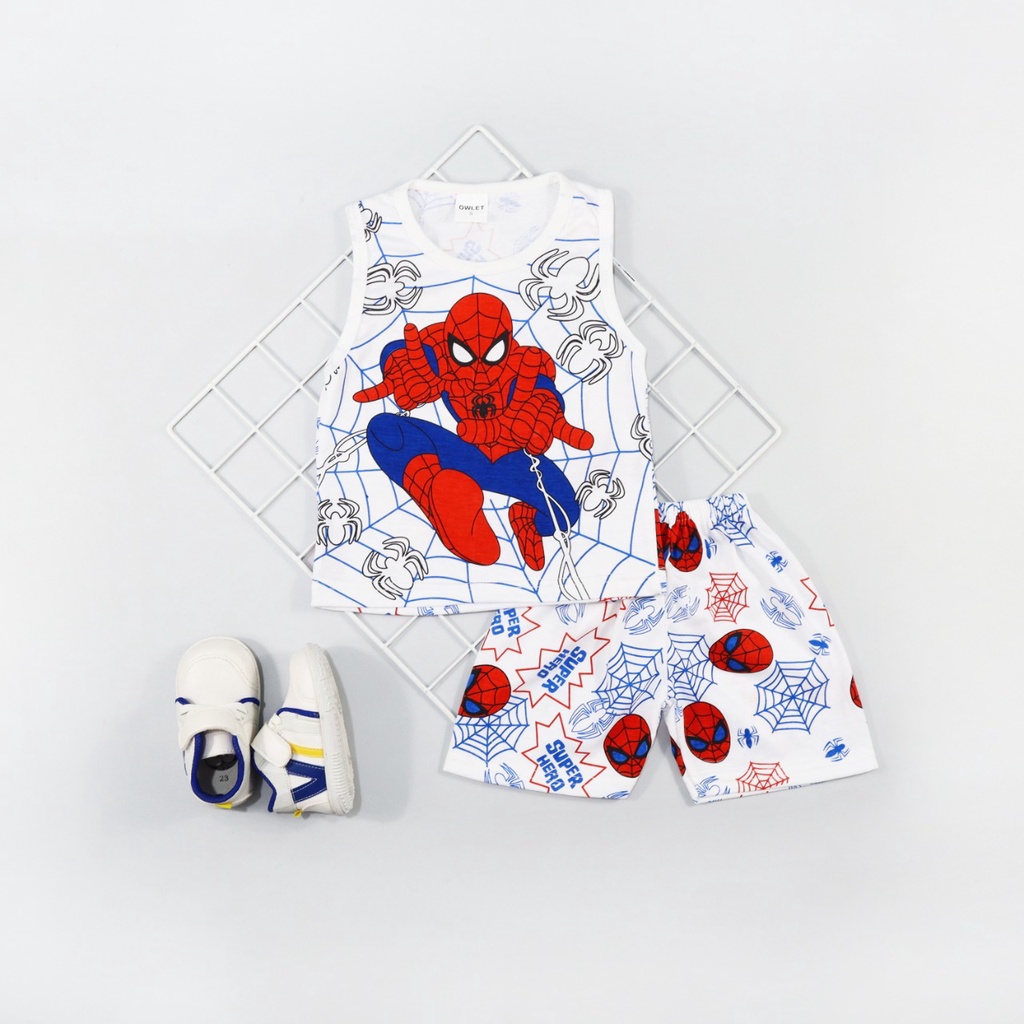 Owlet - setelan singlet anak cowok / set anak laki laki / setelan anak motif kombinasi
