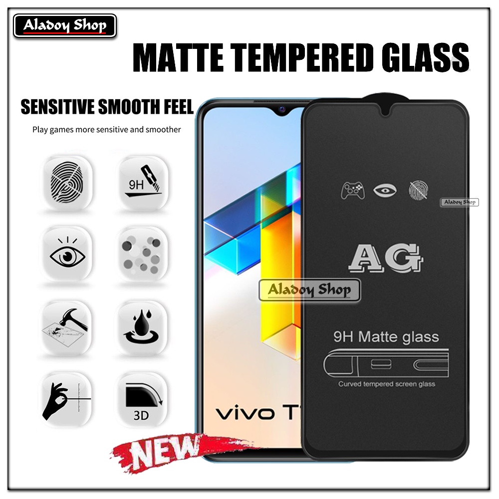 Vivo T1 5G PAKET 2IN1 Tempered Glass Matte Anti Glare Full Layar dan Tempered Glass Kamera