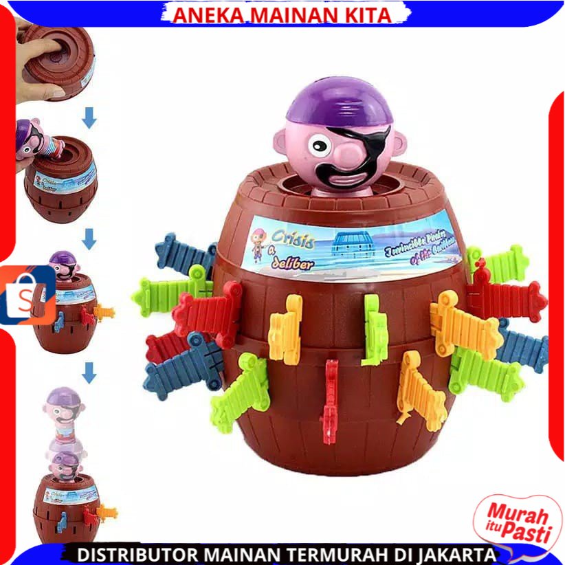 MAINAN MINI JUMPING PIRATE / MAINAN TONG BAJAK LAUT Mainan Seru Family SNI