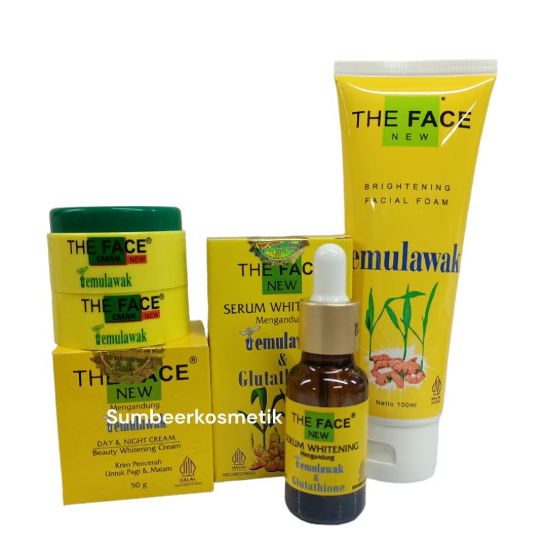 Paket Cream Temulawak The Face 4in1 - Cream Serum Facial foom