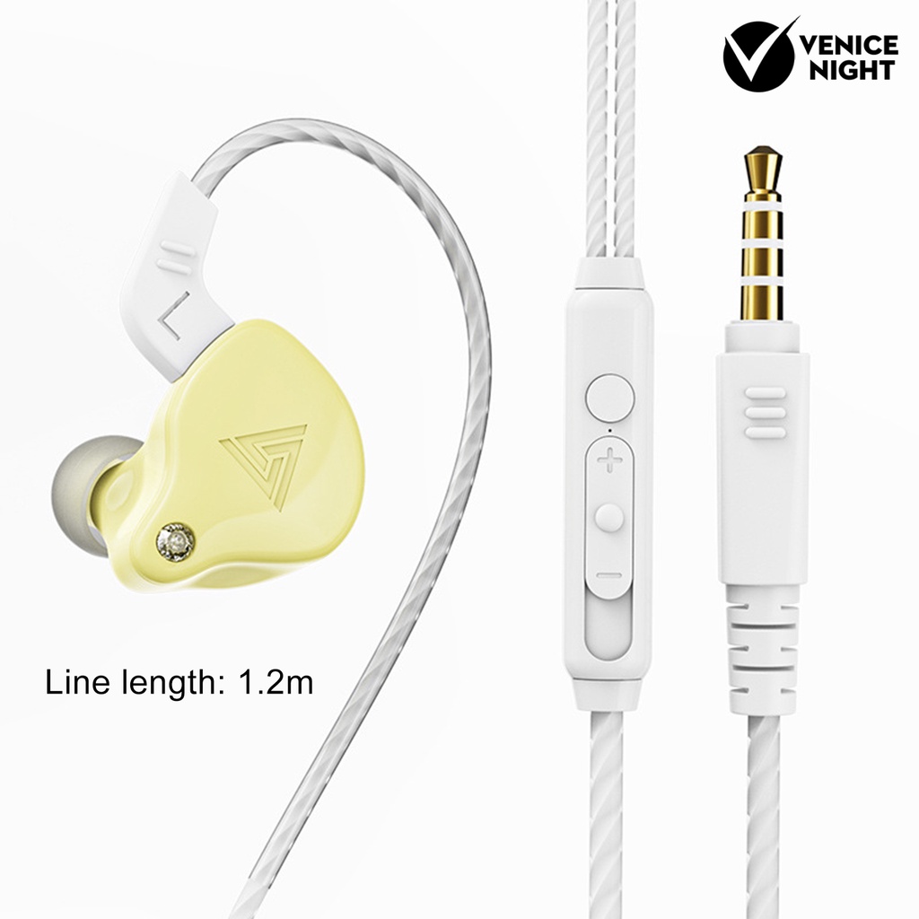 (VNEP) (Berkabel) QKZ AK6-X 1.2m Earphone In-ear HiFi Heavy Bass Line Control Headphone dengan Mic untuk Musik