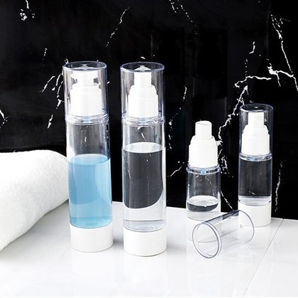 (CTSHOP1)Botol Kosong Pompa Vakum Airless Pump Mini Plastik 30ml 50ml 100ml Lotion Sanitizer Skincare