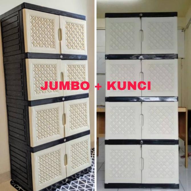 

lemari pakaian, lemari plastik hexa susun 4 stock ready