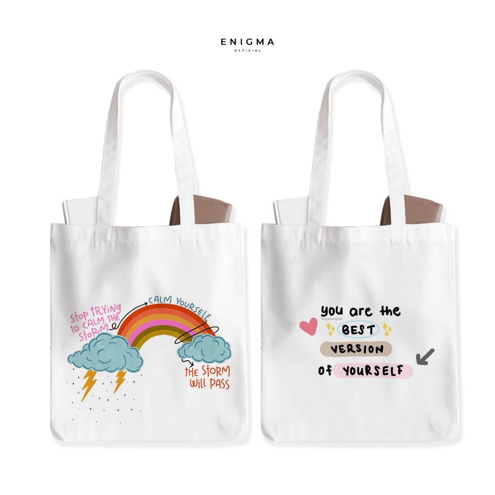 PROMO TOTEBAG KANVAS TAS WANITA AESTHETIC ORIGINAL ENIGMA