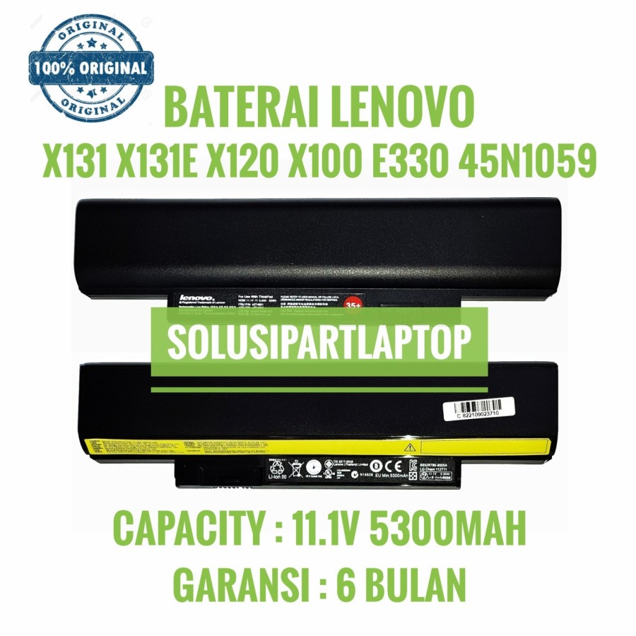 BATERAI LENOVO X131 X131E E330 45N1059 ORI