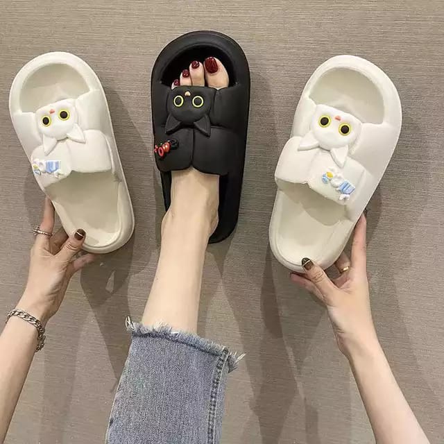 sandal flatform style korean slop karet jelly wanita