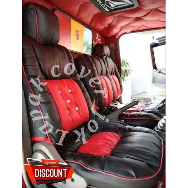 sarung jok mobil truk dyna dutro model sopa kancing,bungkus jok mobil dyna dutro,sarung jok mobil dy