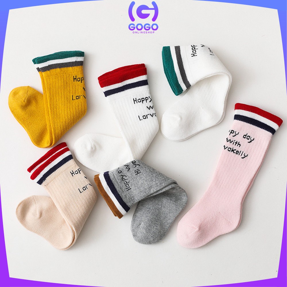 GOGO-P209 Kaos Kaki Panjang Bayi Motif Garis / Kaus Kaki Anak Perempuan dan Laki Laki / Baby Long Tube Socks Kids