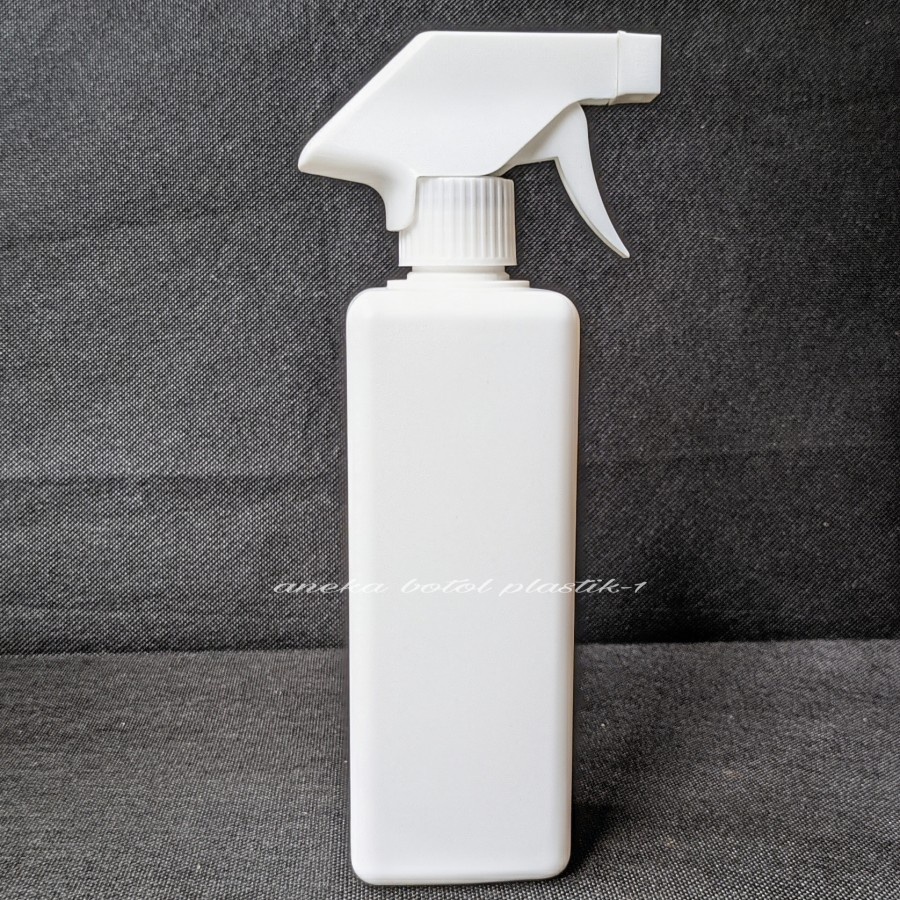 Botol Kispray 500ml Putih / Botol Hdpe 500ml Kotak Putih Tutup Spray