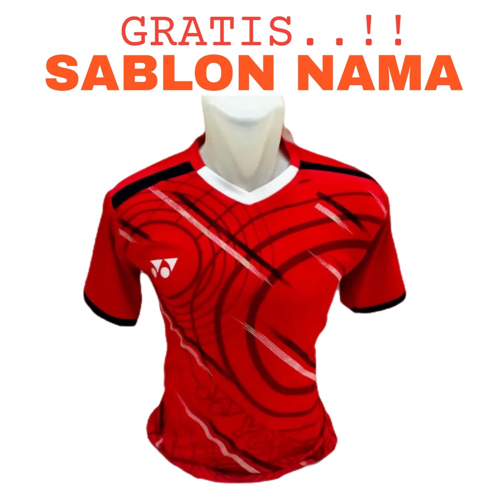 ( FREE SABLON NAMA ) Baju atasan olaharaga badminton bola futsal bulutangkis volly motif terbaru