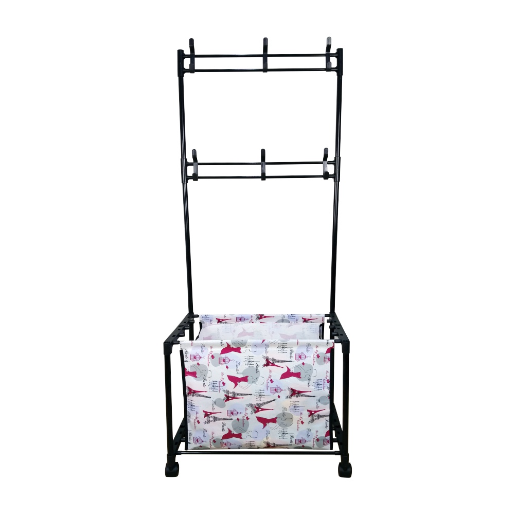 Rak Besi Topi Tas Serbaguna Standing Rak Hanger Jemuran Serbaguna
