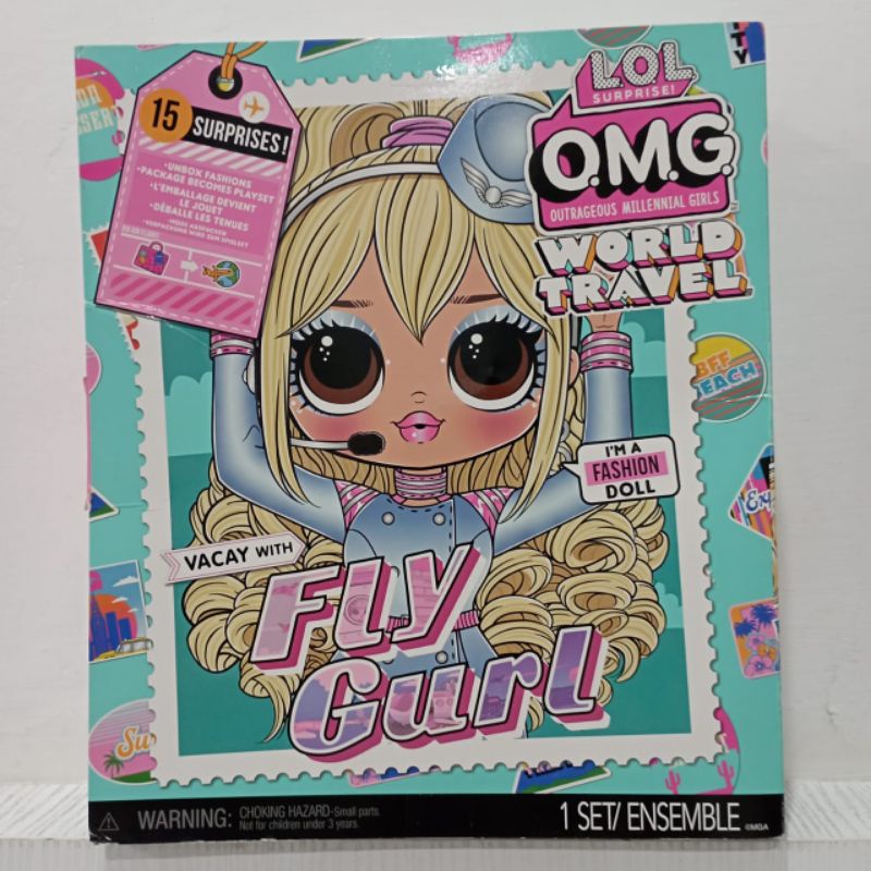 ori original lol omg l.o.l. surprise! surprise o.m.g. world travel sunset vacay with fly gurl fashion doll 15 surprises 10 inch doll boneka mainan anak perempuan cewek action figure fogur hadiah kado ultah gift girl collection