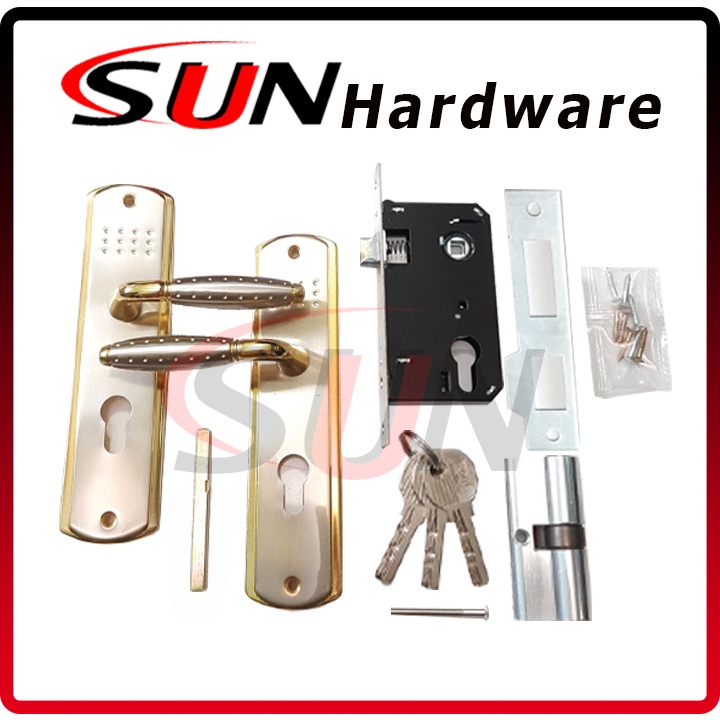 Kunci Pintu Rumah Set Top Grande Tanggung Handle Handel Gagang Silver Chrome Stainless Gold Emas