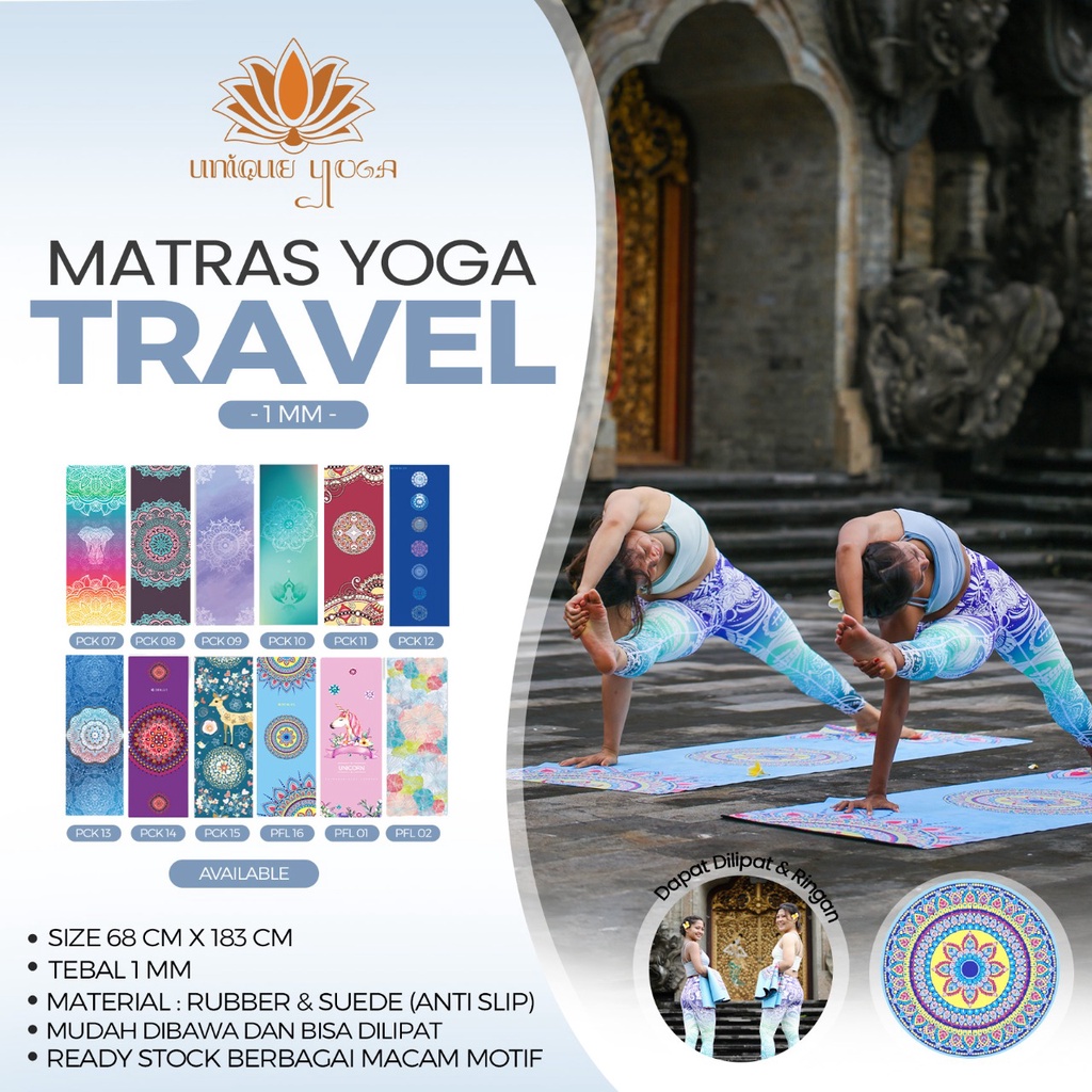 Travel Yoga Mat / Travel Mat Motif / Yoga Mat Motif / Matras Yoga Motif / Matras Yoga Travel Mat / M
