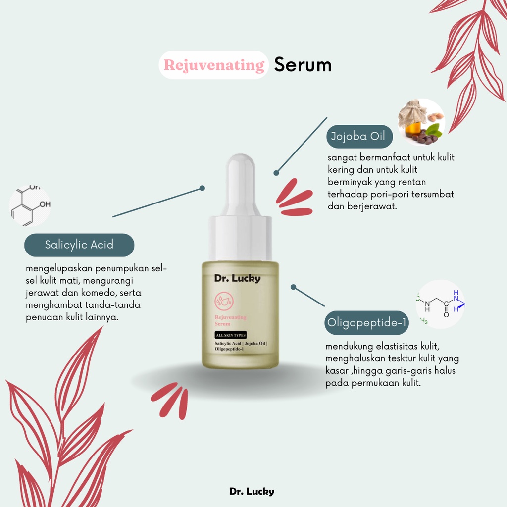 LUCKYMALL Face Serum Wajah KOREA DR LUCKY Hydrating Revitalizing Acne Brightening Anti Wrinkle Rejuvenating Essence Kulit Jerawat Whitening Pemutih AHA IMPLORA SCARLETT LUCKYMEN SKINTIFIC