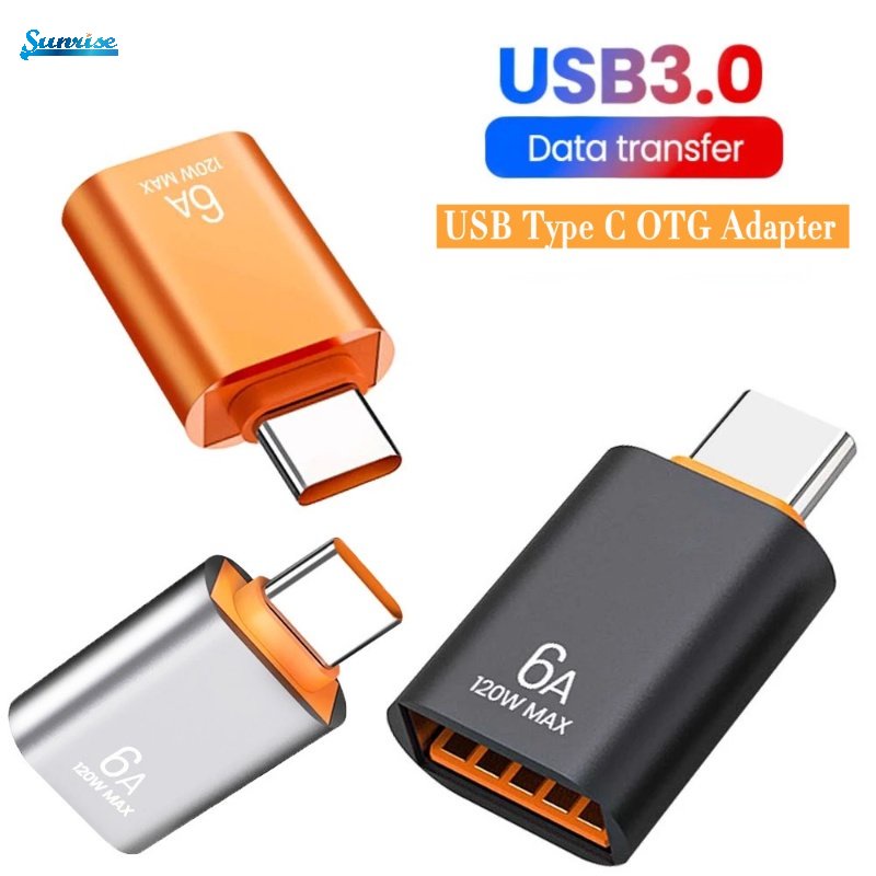 6a Adapter Konverter USB 3.0 OTG Ke Tipe-C Female Ke Tipe-C Male Portable Untuk Laptop / Handphone