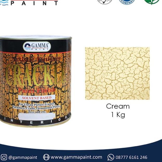 CRACKLE Paint Effect - 1L - Solvent Based - Cat Efek Motif Retak - Cream