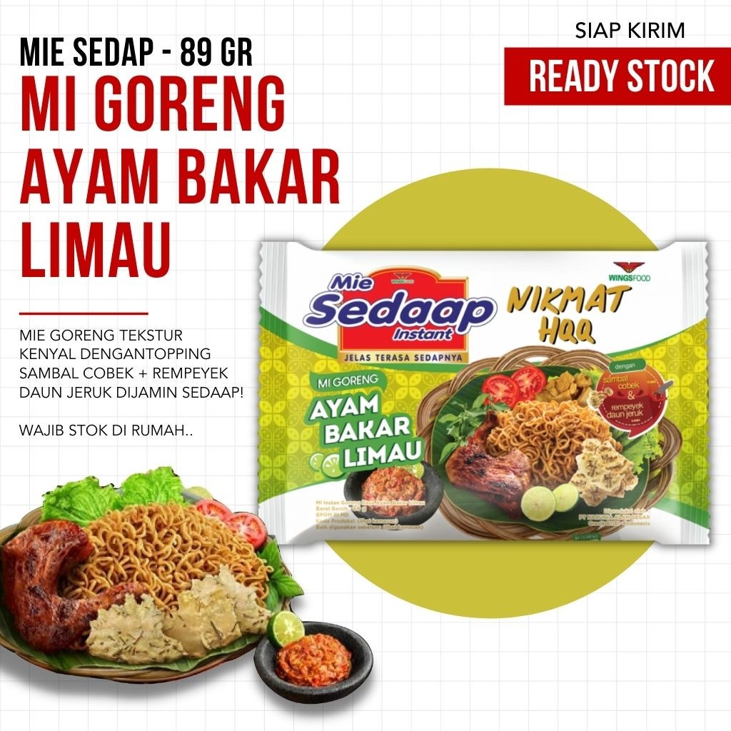

DENALO Mart -(TERMURAH) MIE SEDAP - Mie Goreng Ayam Bakar Limau - 89
