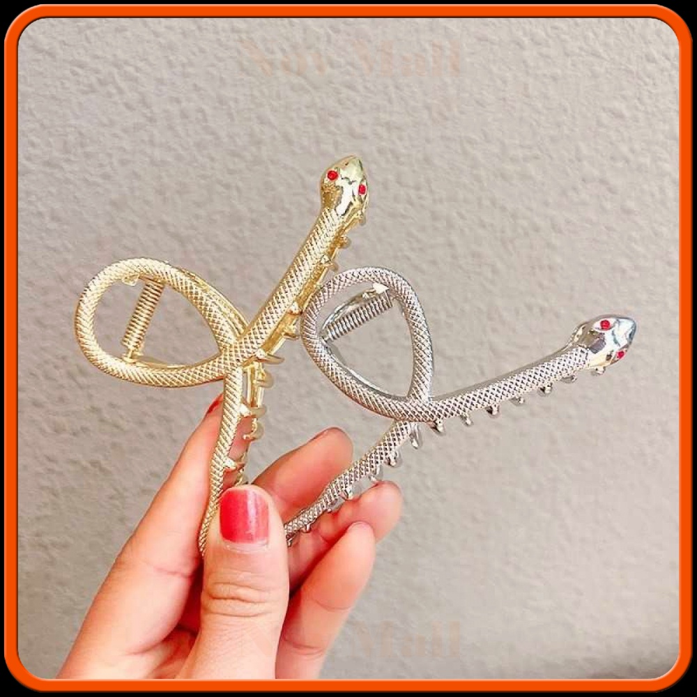 Jepitan Rambut Snake Grab Shark Metal Hair Clip -BY091