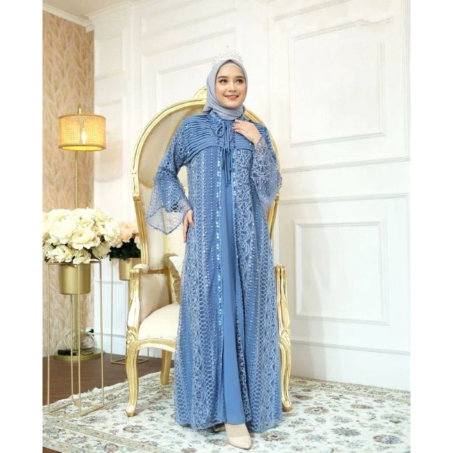 Gamis Cardigan Ashena Belanda  Original Butik