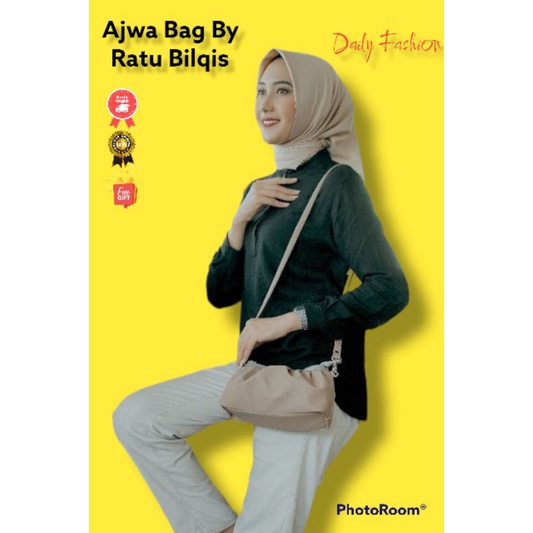 TAS SELEMPANG AJWA ORIGINAL BY RATU BILQIS BAHAN CHOCHOLY ANTI AIR WATERPROOF