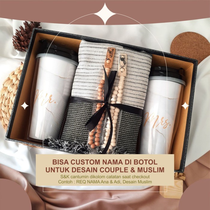 

(COD) HAMPERS WEDDING KADO NIKAHAN KADO BOTOL COUPLE KADO NIKAH KADO WEDDING - TANPA REQ NAMA, DESAIN MARBLE
